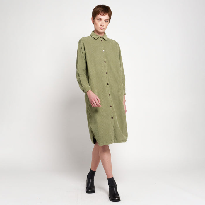 Bobo Choses Woman Corduroy Shirt Dress - Light Green | Garmentory Bobo Choses Woman Corduroy Shirt Dress - Light Green | Garmentory