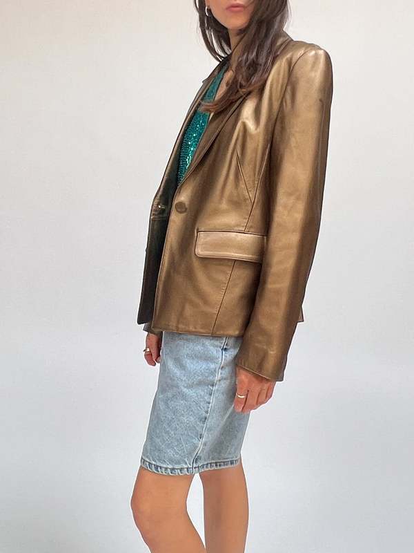 Leather Blazer Copper Garmentory