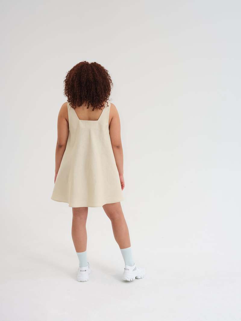 Odeyalo NILI flare linen dress - natural Odeyalo NILI flare linen dress - natural