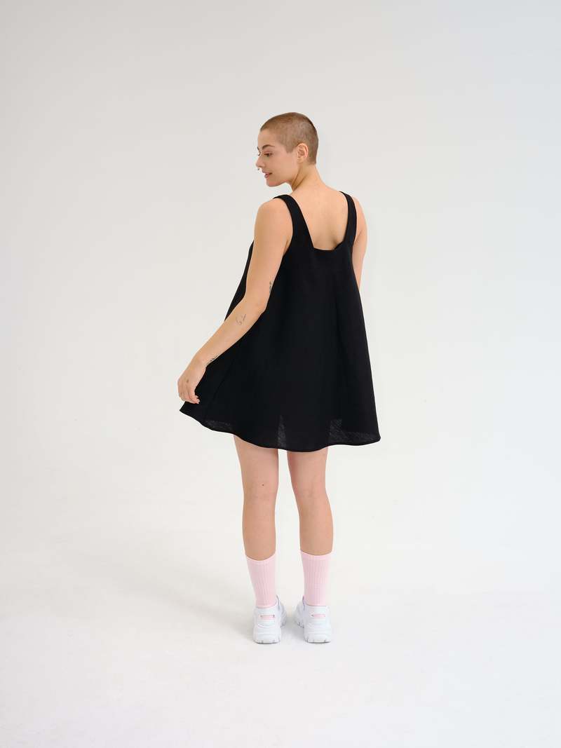Odeyalo NILI flare linen dress - natural Odeyalo NILI flare linen dress - natural