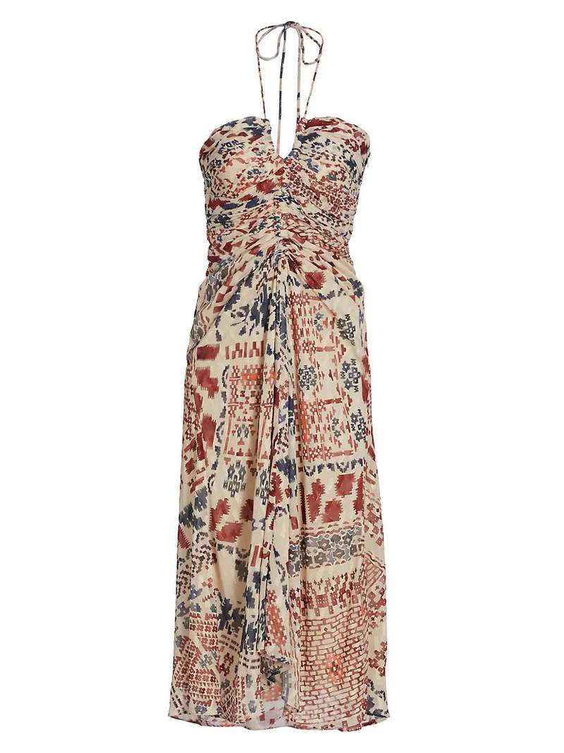 Maria Cher Toribia Midi Dress - Tonal Multi Print | Garmentory