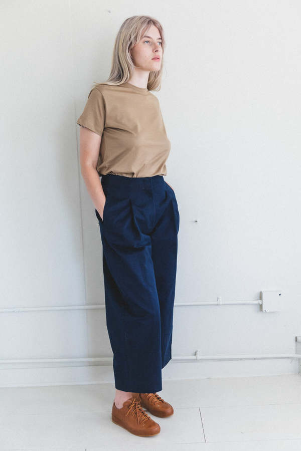 Studio Nicholson DORDONI PANTS - NAVY COTTON TWILL | Garmentory