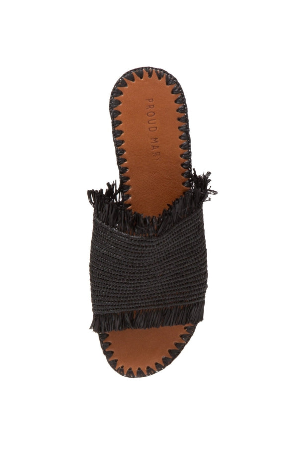 Proud Mary Footwear Raffia Fringe Slide