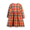 Kids Beet World Long Sleeve Plaid Flannel Dress - Orange - Thumbnail 4