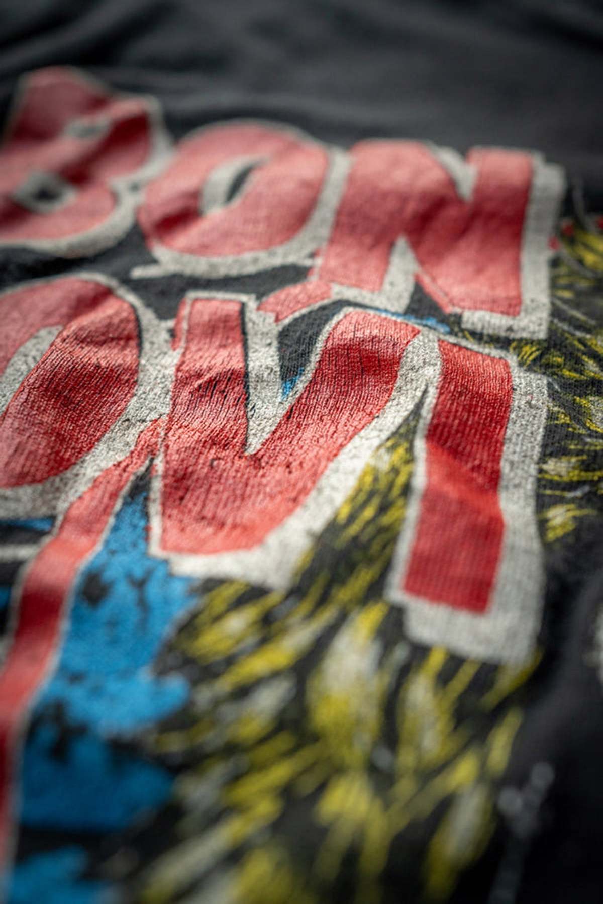 MadeWorn Bon Jovi Crop Tee - Coal Pigment - Image 4 of 5