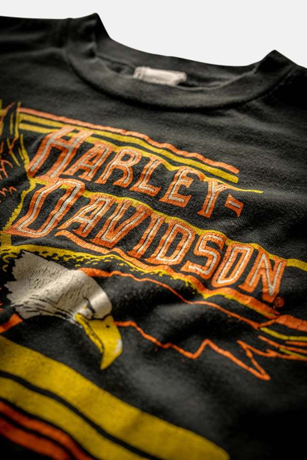 MadeWorn Harley Davidson Eagle Eye Crop Tee - Coal Pigment