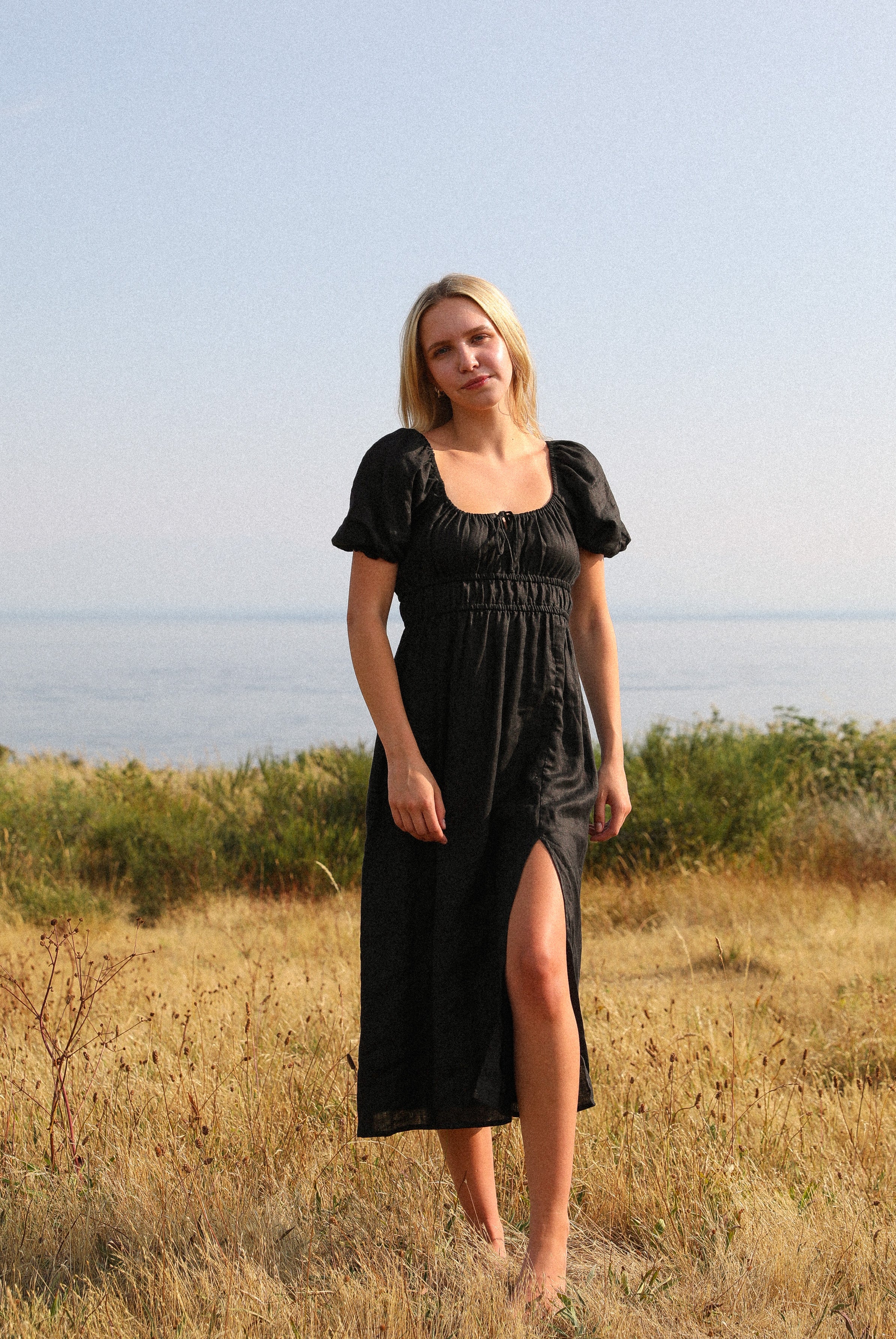 Faithfull The Brand Terina Midi Dress - Black