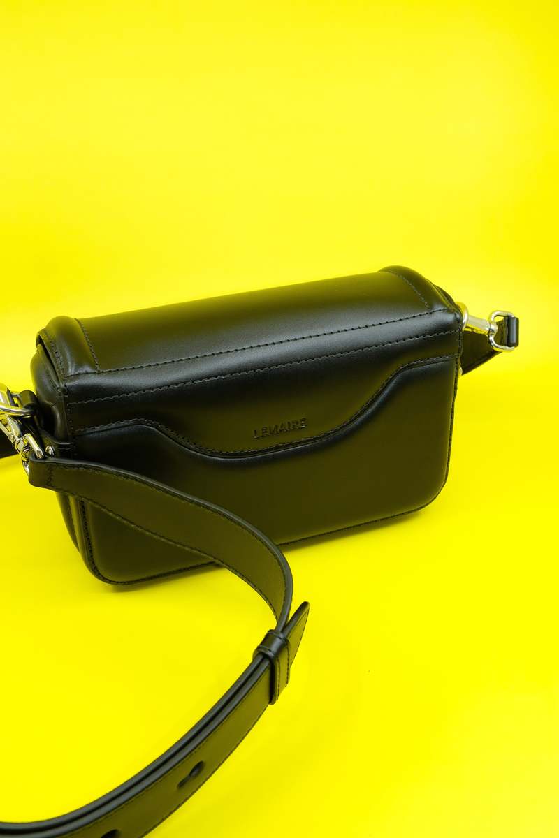 Lemaire Glossy Leather Ransel Mini Satchel - Black | Garmentory