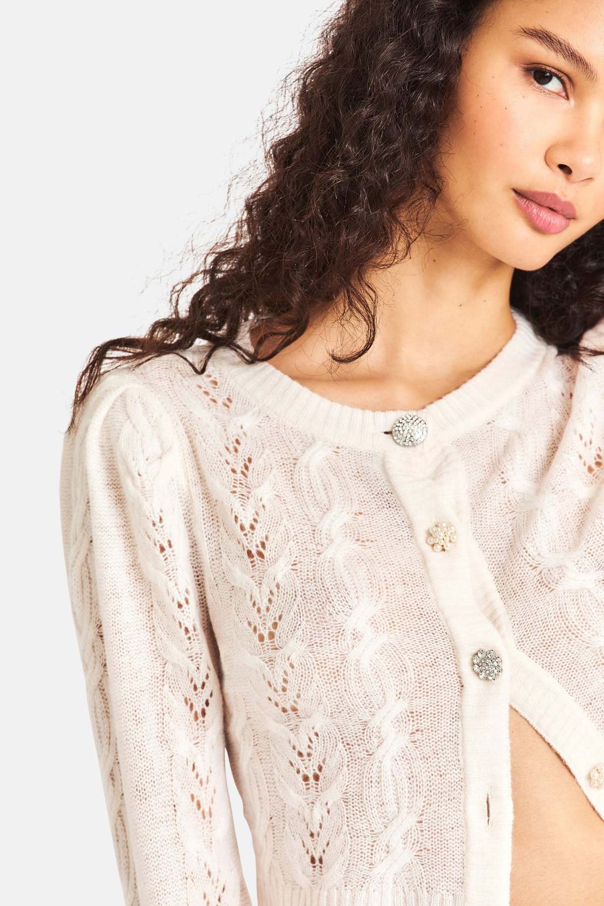PORCELAIN CARDIGAN WITH BOWS -SADIE & SAGE