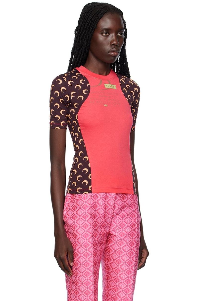 Marine Serre Paneled T-Shirt - Pink | Garmentory