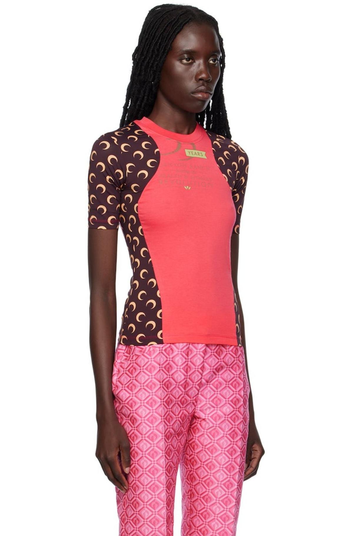 Marine Serre Paneled T-Shirt - Pink | Garmentory