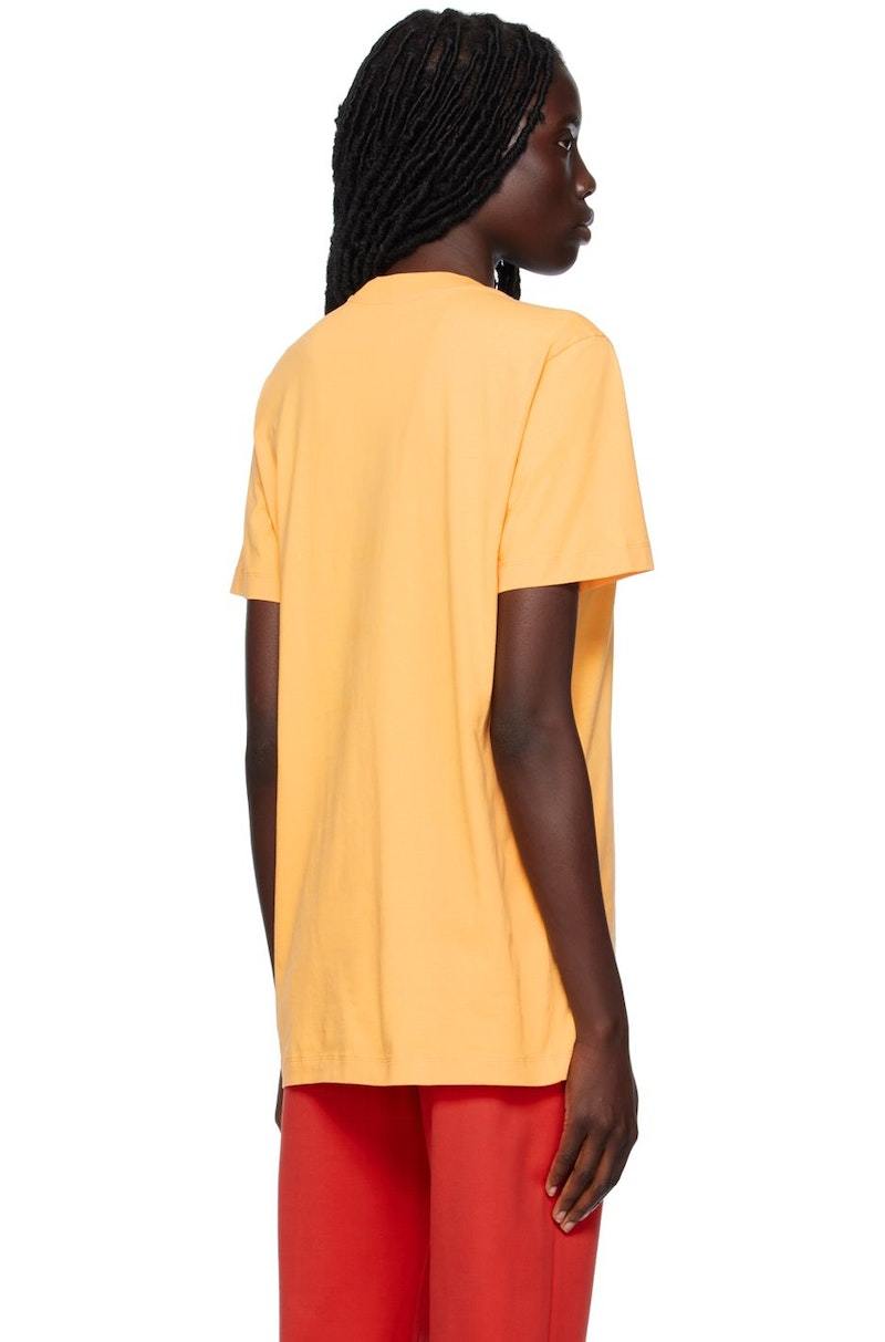 【MARNI】Logo Print Short Sleeve T-Shirt Orange Marni - Orange T-Shirt With Green Detail For Child