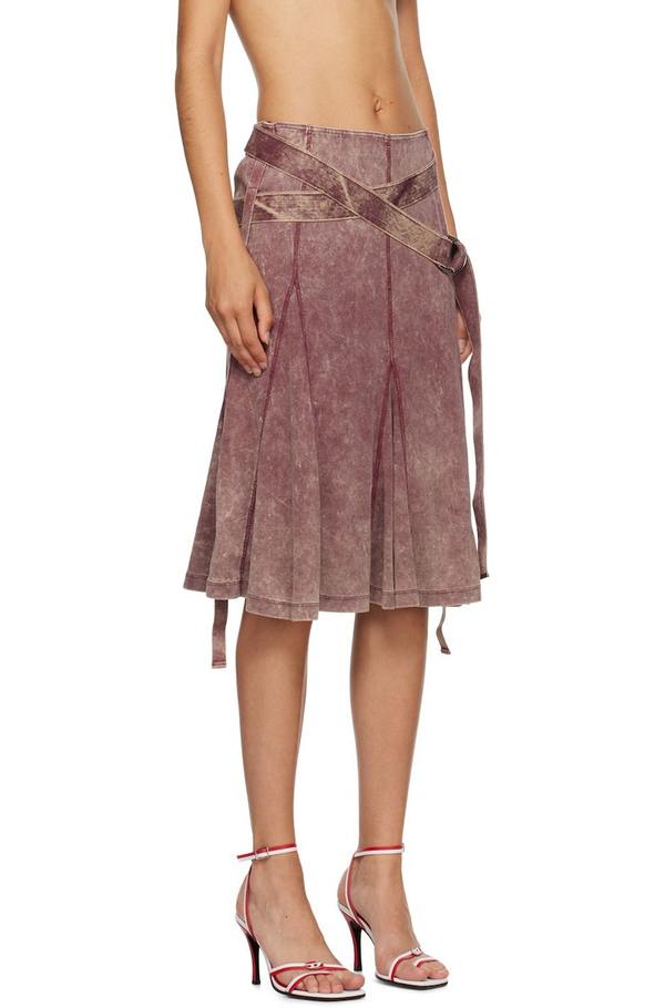 DIESEL O-Venus Midi Skirt - Burgundy | Garmentory
