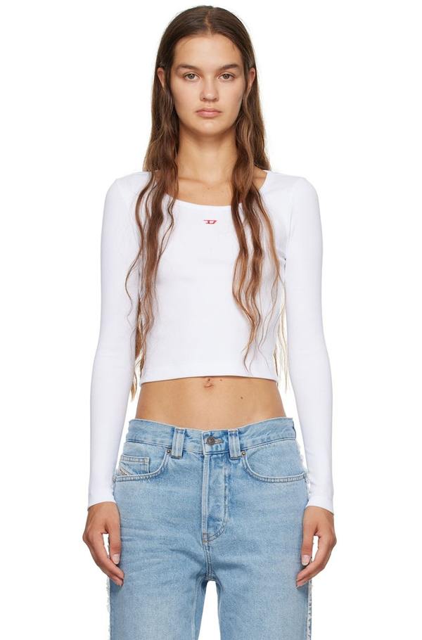 DIESEL T-Ballet-D Long Sleeve T-Shirt - White | Garmentory