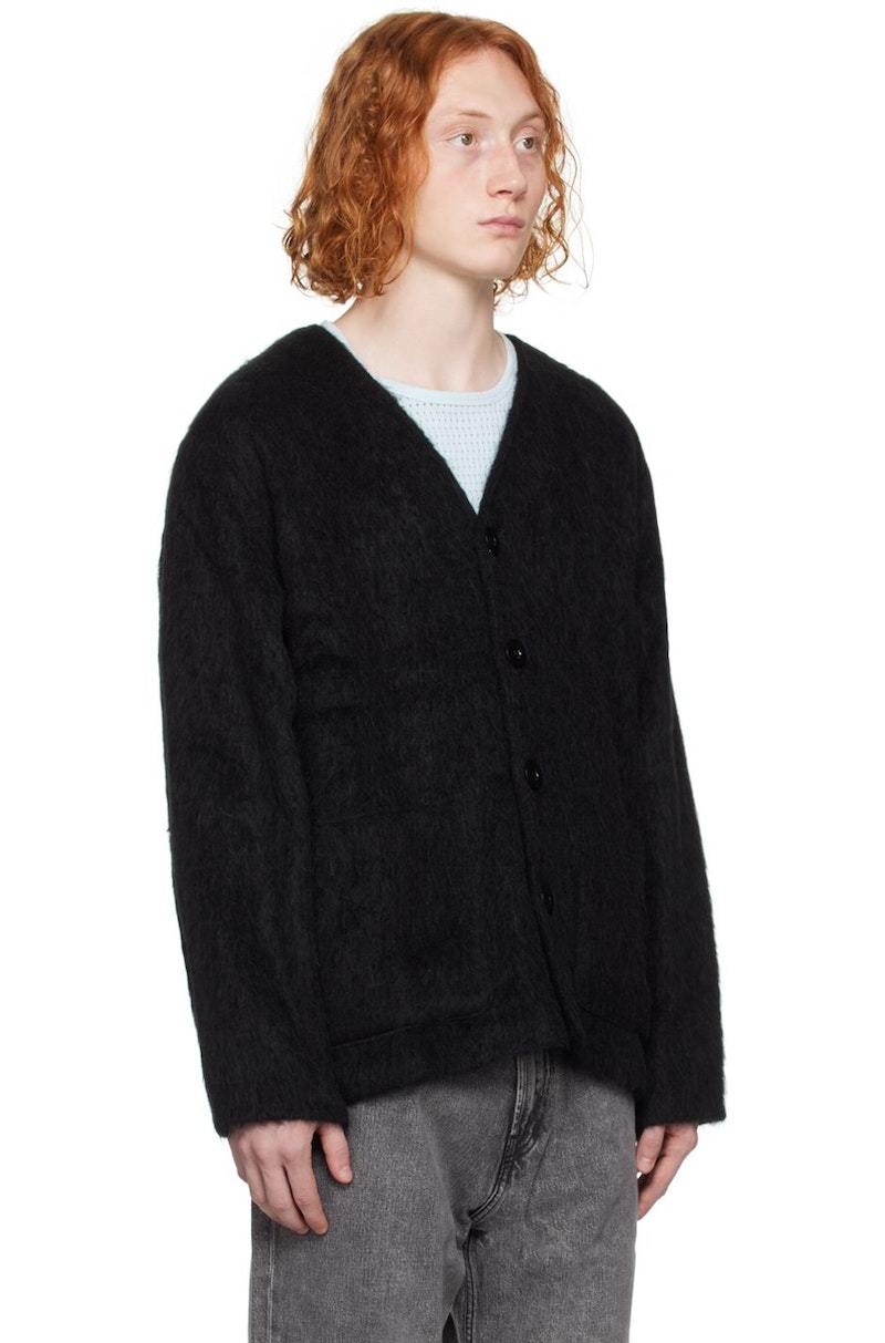 トップス OUR LEGACY BIG CARDIGAN SHADOW BLACK 50 Our Legacy - Big Cardigan Shadow Black Funky Acrylic