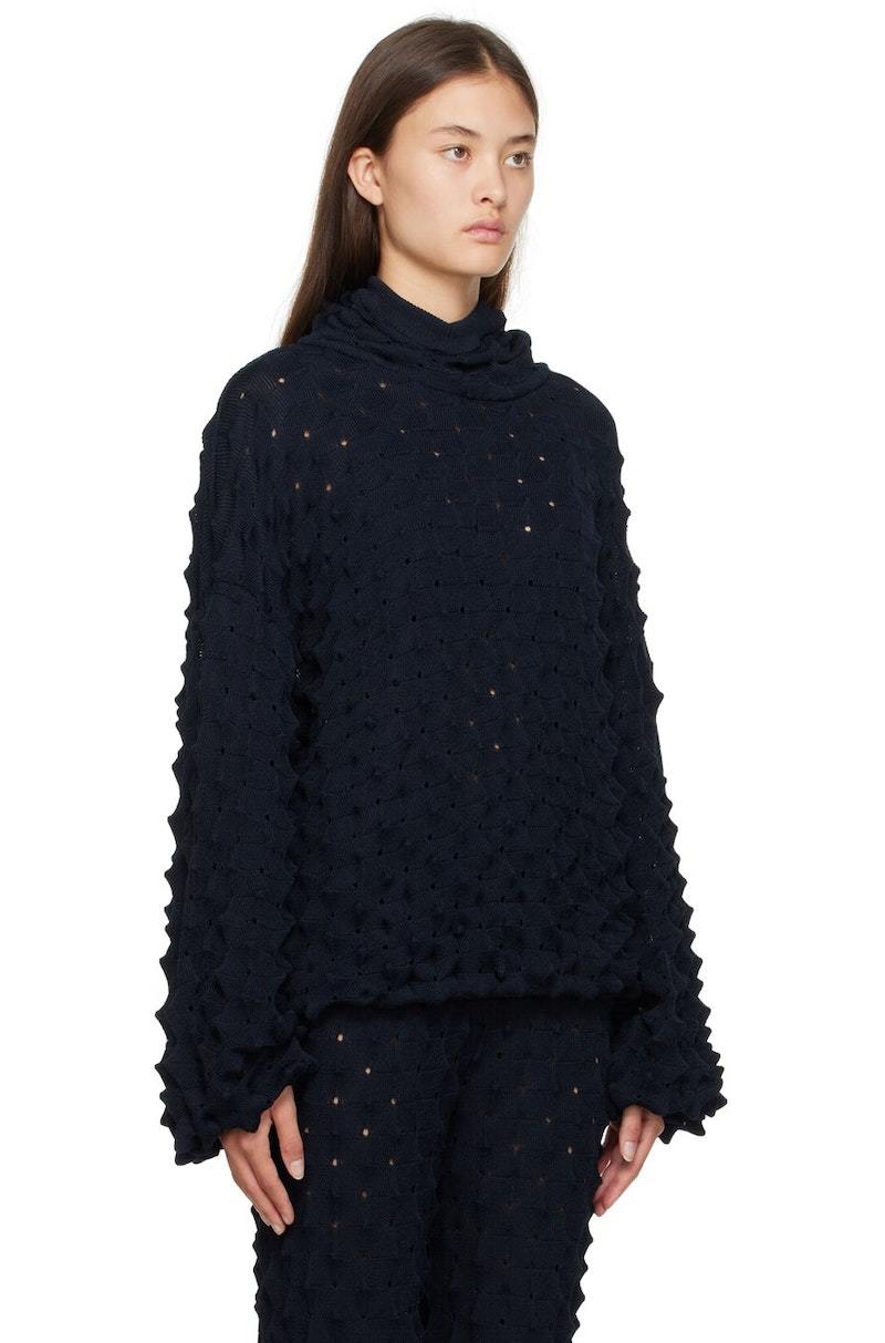 Henrik Vibskov Transparent Spike Hoodie - Navy | Garmentory