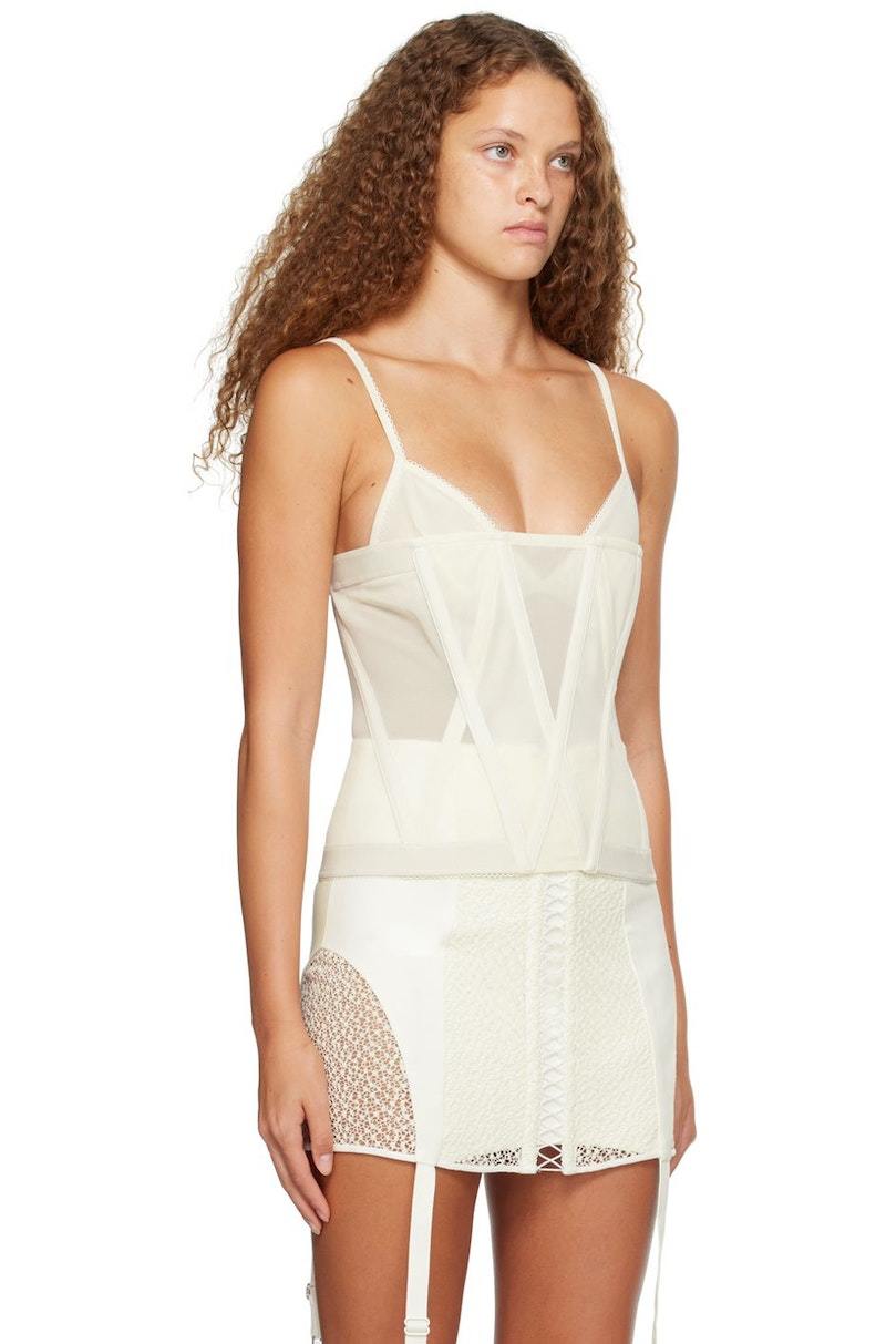 Dion Lee Off-White Oblique Corset - Ivory | Garmentory