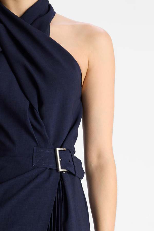 A.L.C. Fiona Pleated Midi Dress - Evening Blue