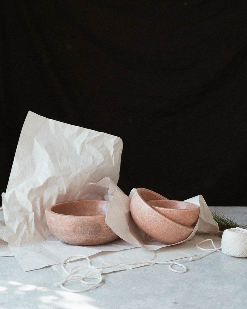Mara Marble Bowl, Pink - Thumbnail 5