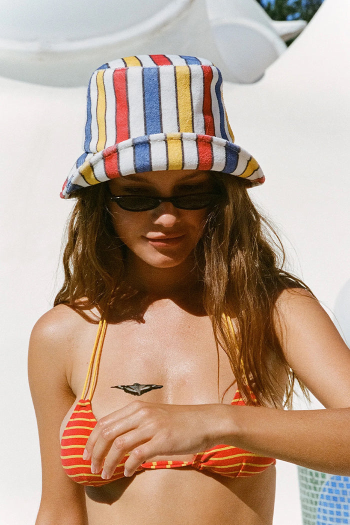 LACK OF COLOR Shore Bucket Hat Terry Stripe Womens M L NEW Multicolor Lack of Color Shore Bucket Hat - Terry Stripe | Garmentory main image 3