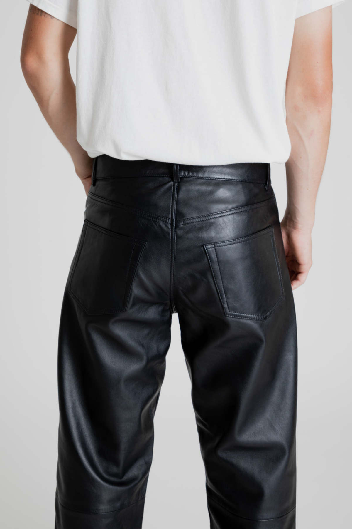 Luxury loose leather pants