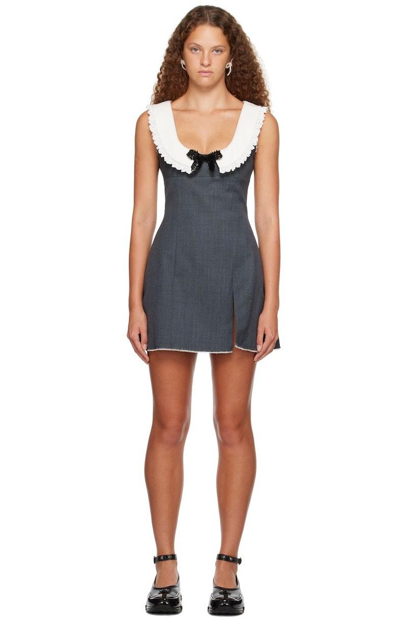 Shushu/Tong Bow Minidress - Gray | Garmentory