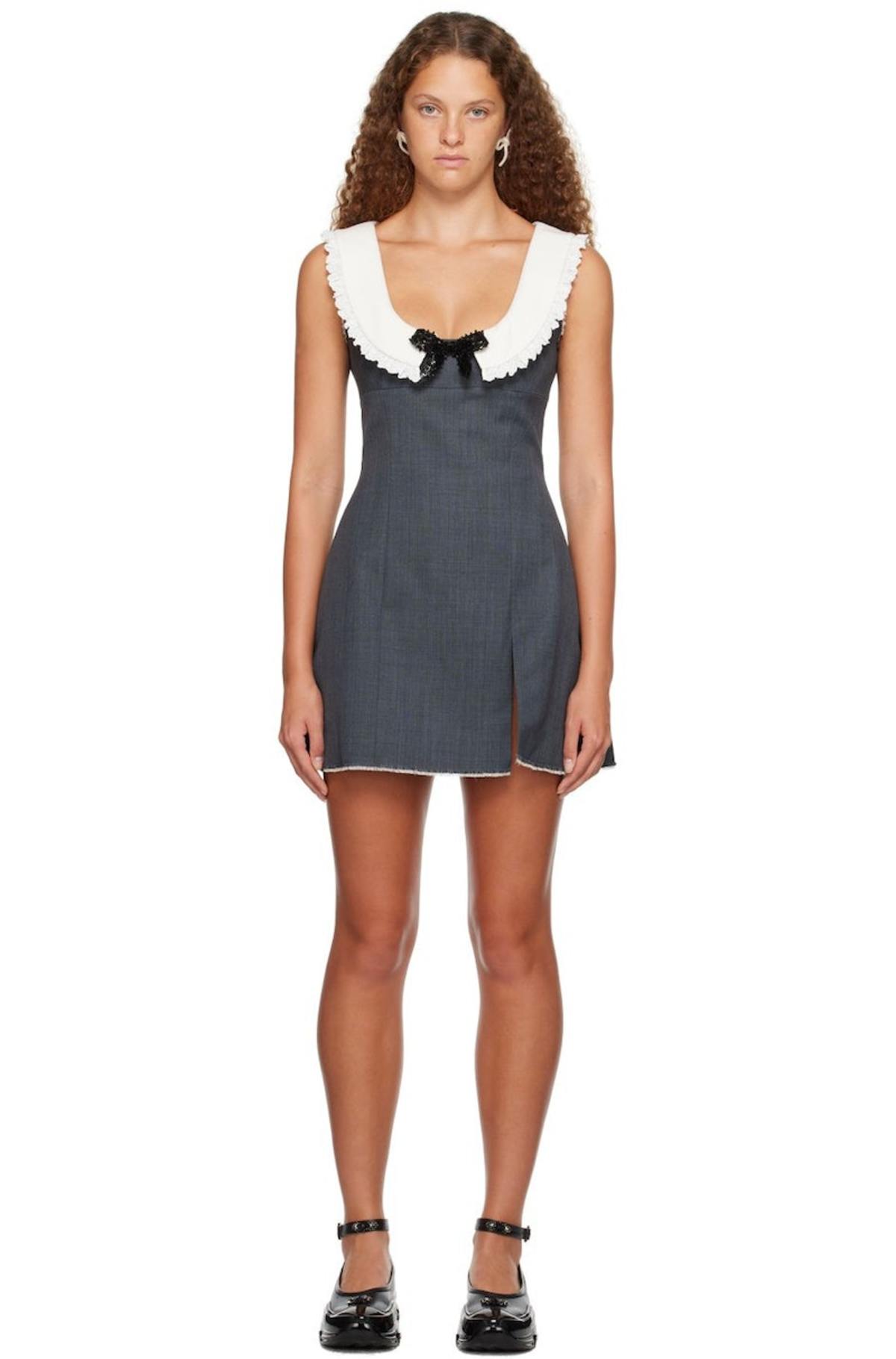 shushu tong grey dress Shushu/Tong // X SSENSE Work Capsule Grey Peplum Dress  VSP Consignment