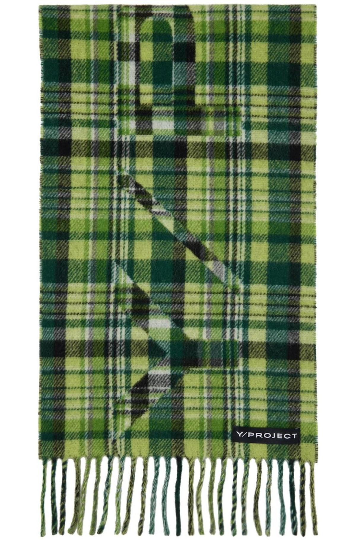 Y/Project Check Scarf Green Garmentory