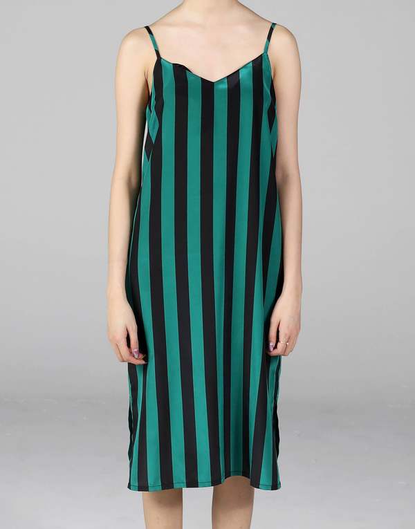 green black striped dress Margot Stripe Kaftan Navy + Kelly Green by INK+ALLOY