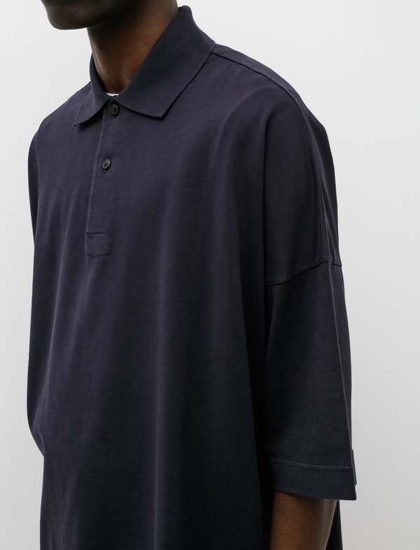 Casey Casey Mens Equerre Polo Heavy Jersey - Night | Garmentory