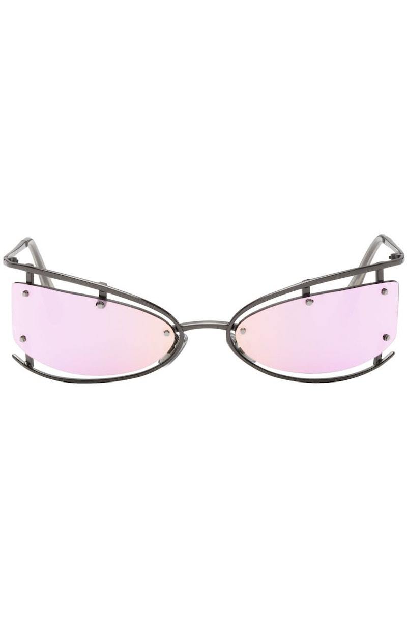 Acne Studios Oval Sunglasses - Purple/Dark Gray | Garmentory display picture 1