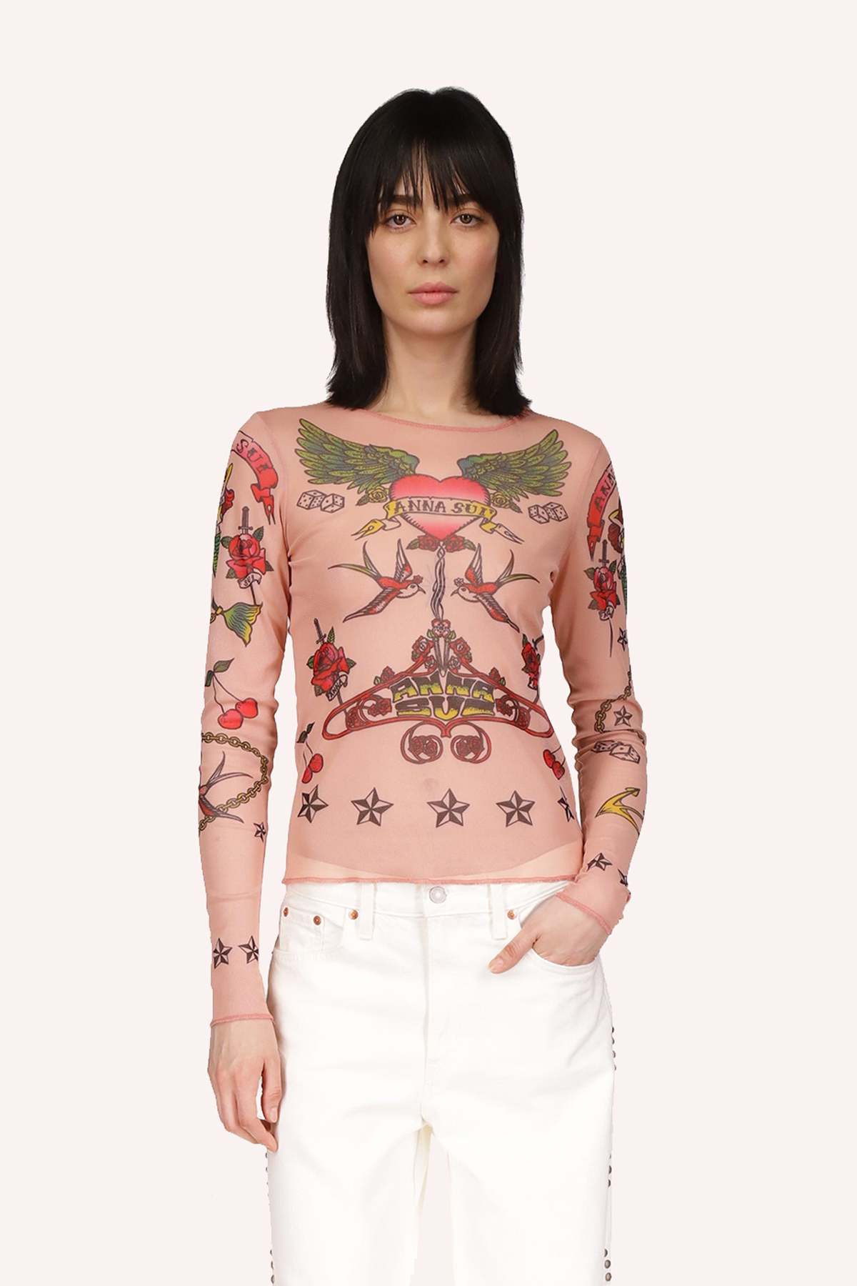 トップス PLANET SHEER TATTOO WITH BUSTIER TOP PLANET SHEER TATTOO WITH BUSTIER TOP