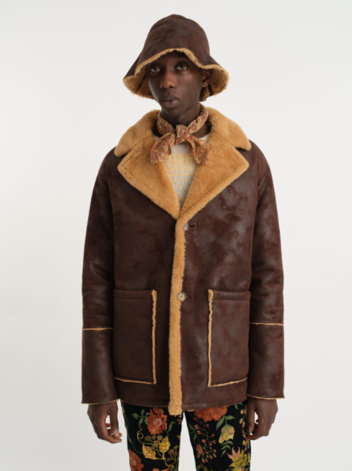 Séfr Sheridan Faux Shearling Jacket - Brown | Garmentory