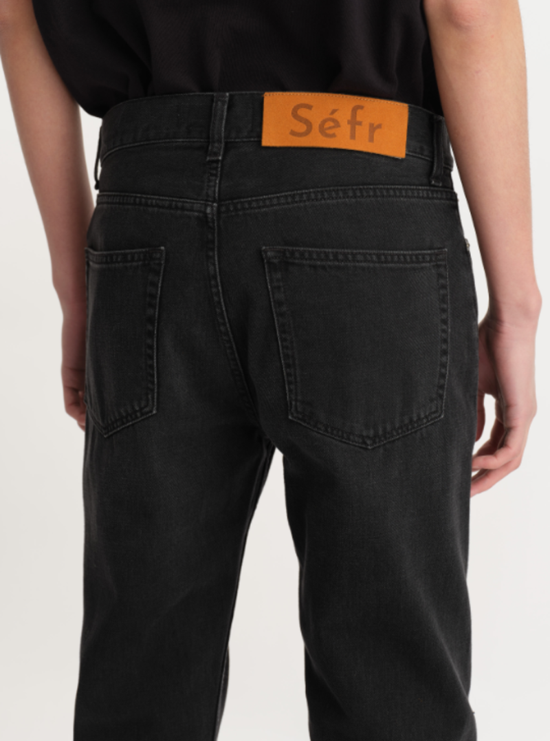 Séfr Straight Cut Jeans - Rinsed Blue Black | Garmentory