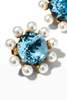 oscar de la renta DOME STUD EARRING - AQUAMARINE - Thumbnail 3