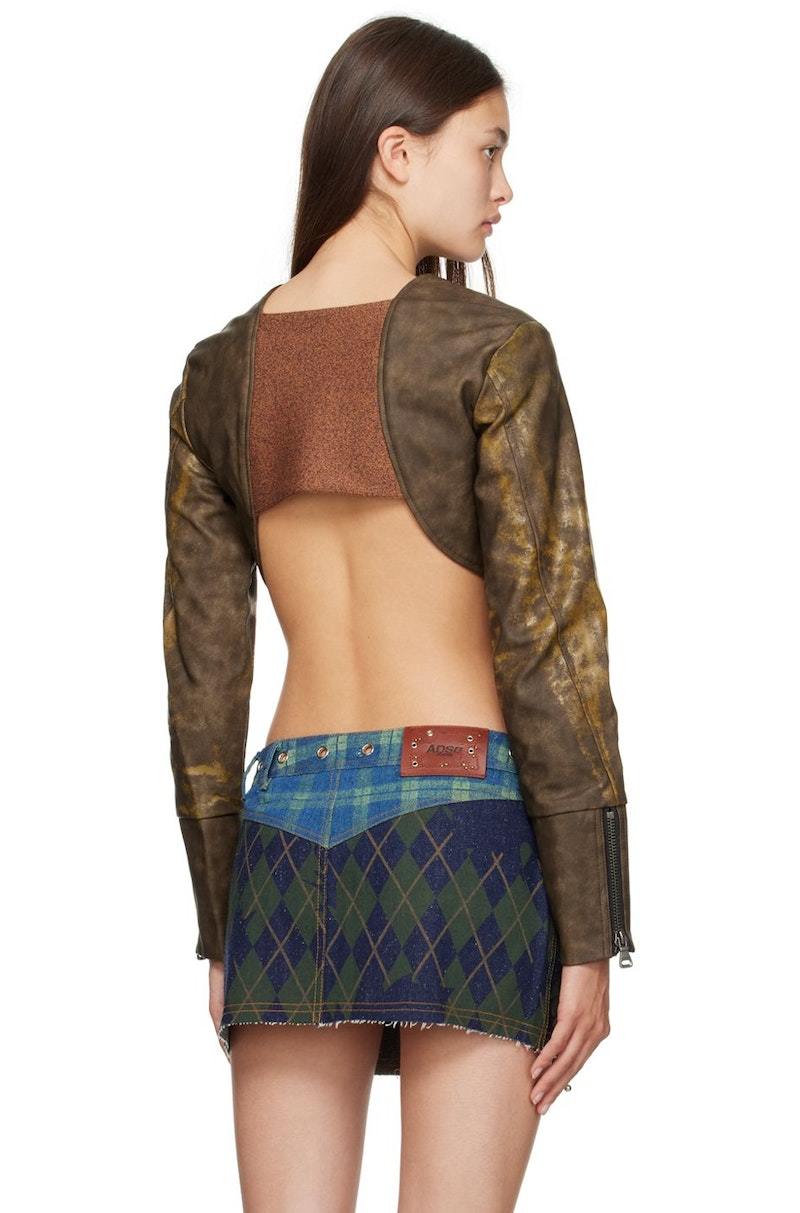 レザージャケット・コート ANDERSSON BELL CRACK PAINT FAUX LEATHER BOLERO JACKET BROWN Designer fashion, Seoul-fully created | W Concept