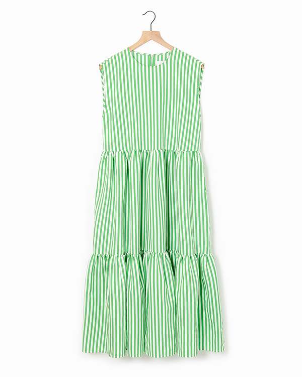 AVN Balza Dress - Green/White | Garmentory