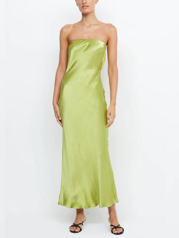 slim fit dress slacks Symone Strapless Dress Moss Green by Bec + Bridge for SALE main image 1