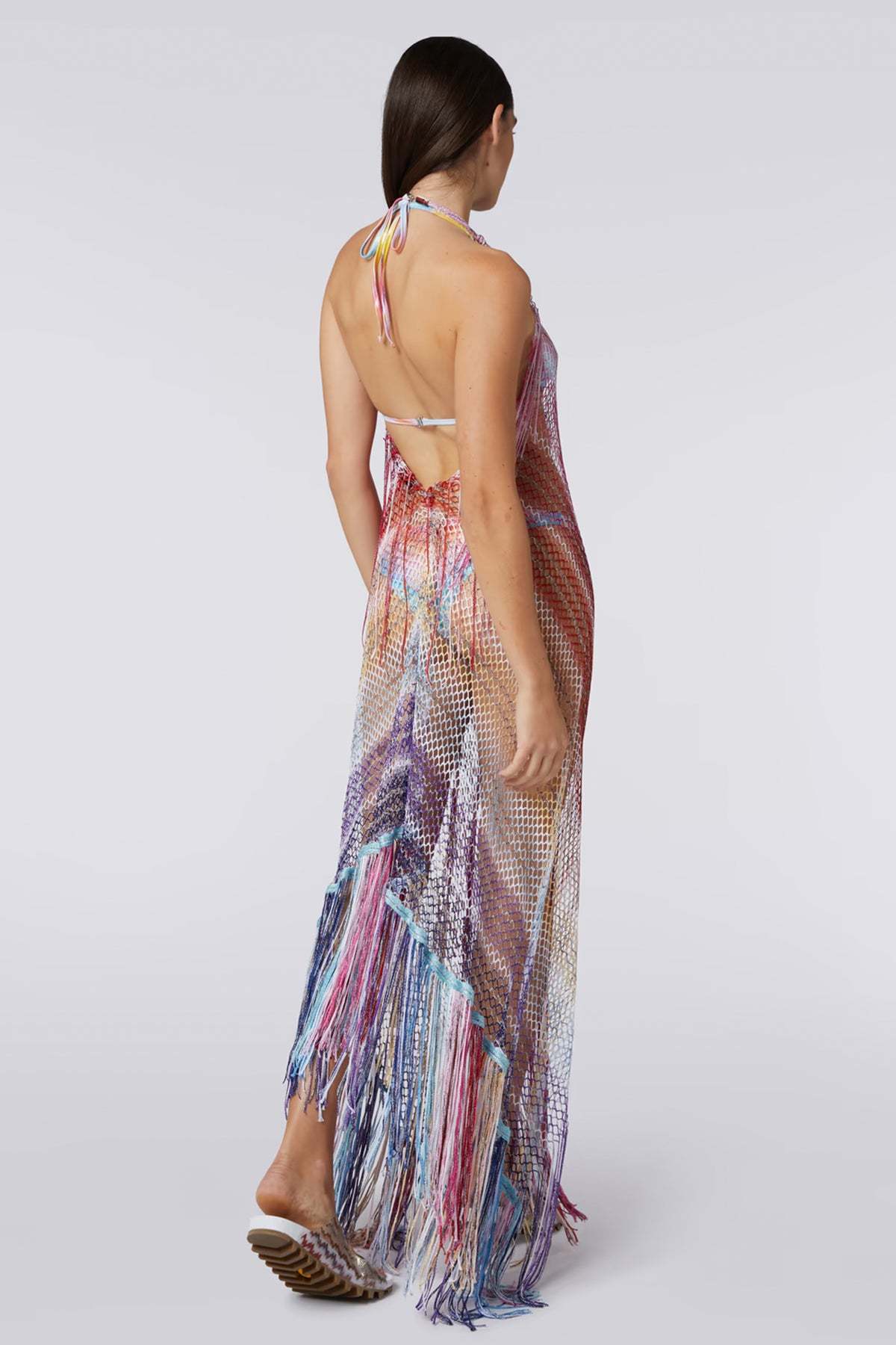 MISSONI Long Mesh Cover Up With Fringes - Multi | Garmentory