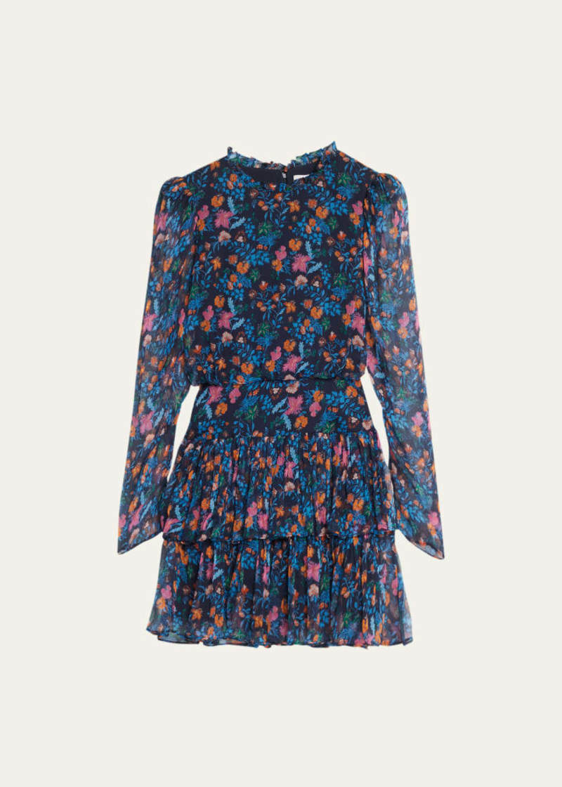 knee length dresses for ladies Floret Printed Mini Dress – Poppi main image 1