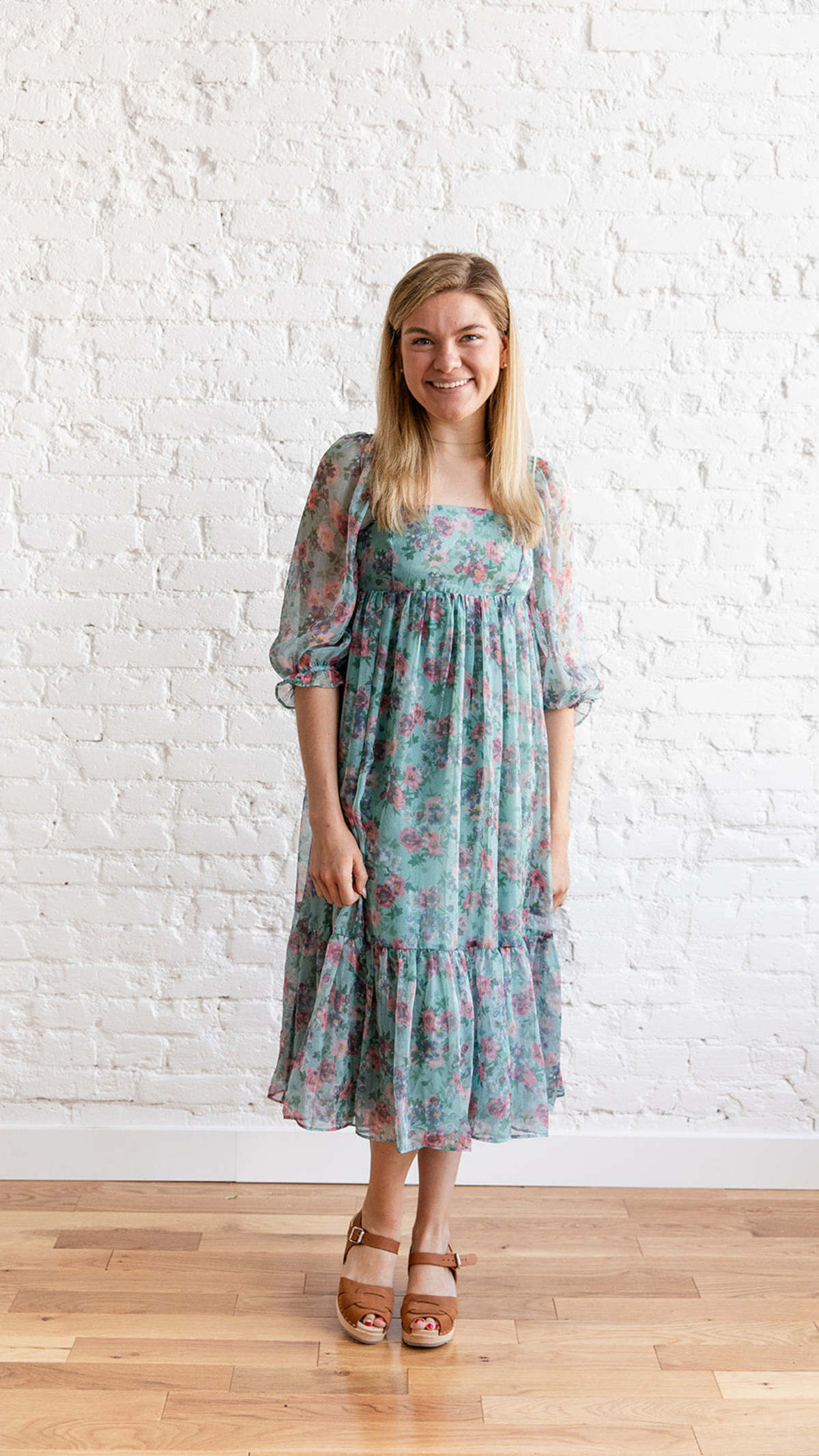 Storia Amelia Midi - Teal Floral | Garmentory