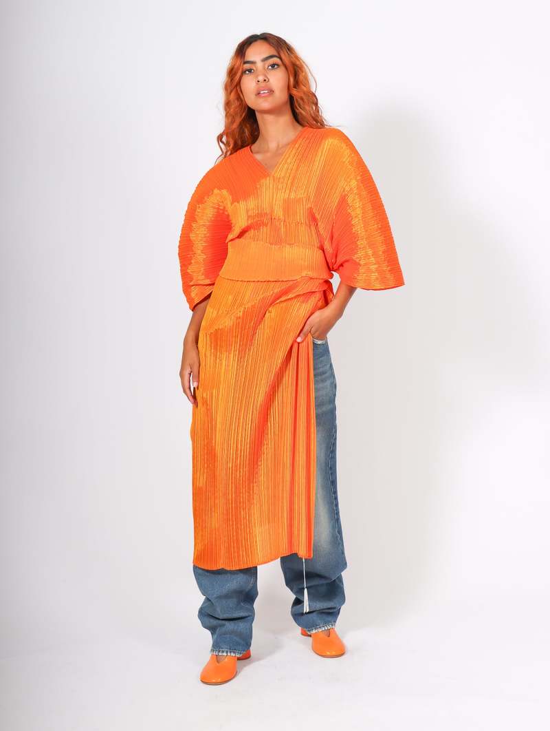 Pleats Please by Issey Miyake May Madame-T - Orange | Garmentory
