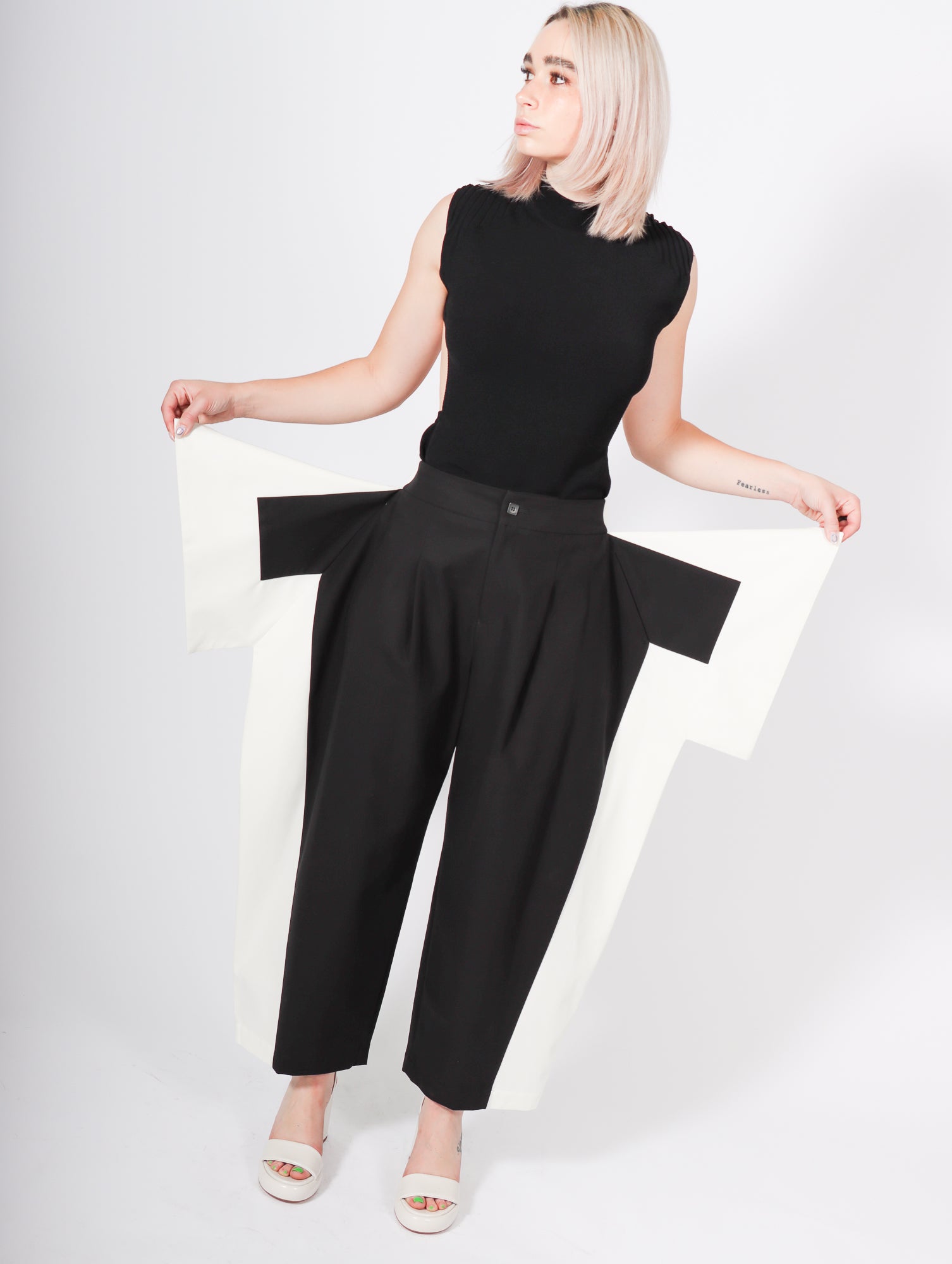 Issey Miyake Square One Pants - Black/White | Garmentory display picture 1