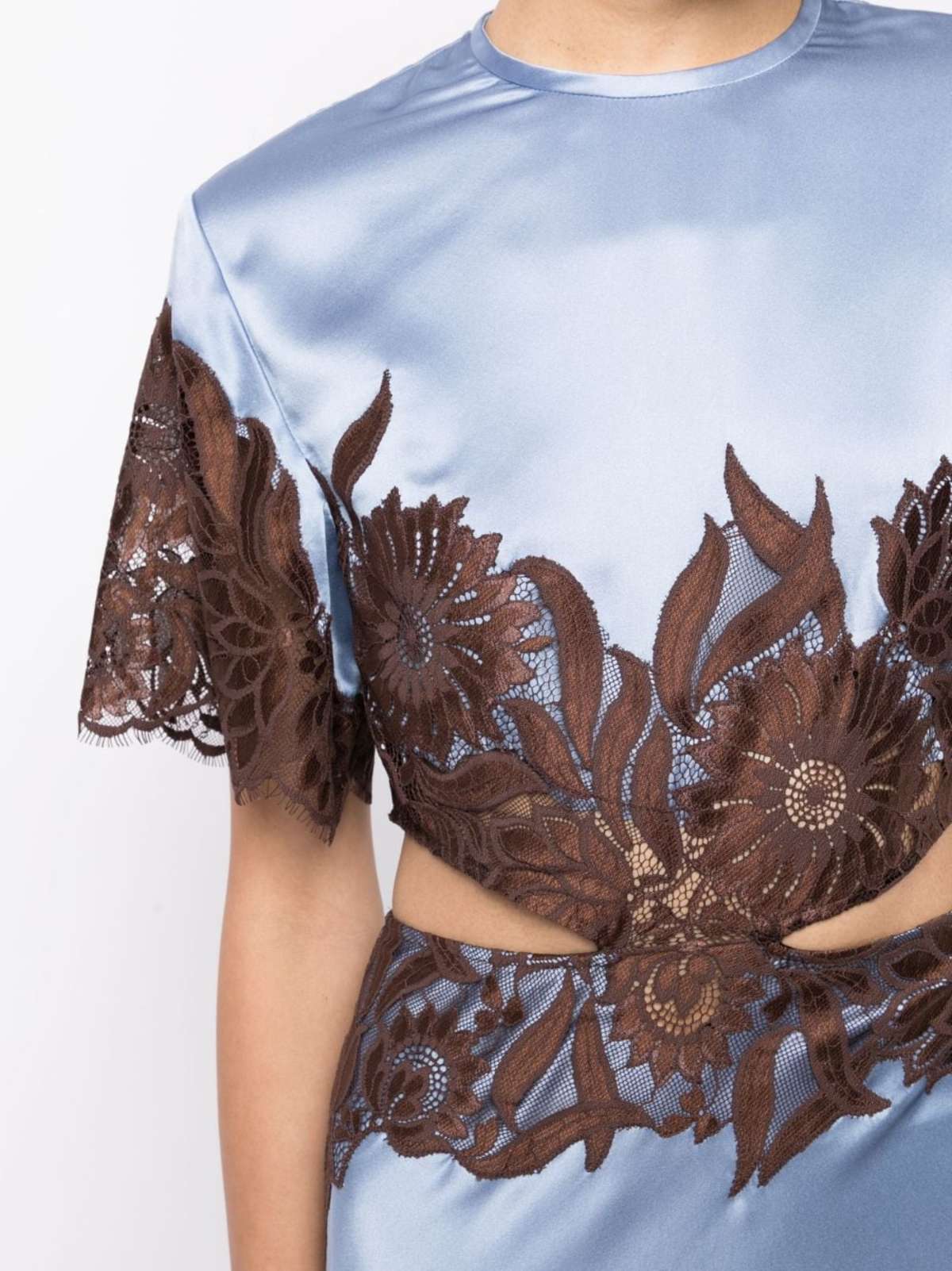 chinese dress ladies Rent Sir the Label Aries Lace Trimmed Silk Gown main image 0