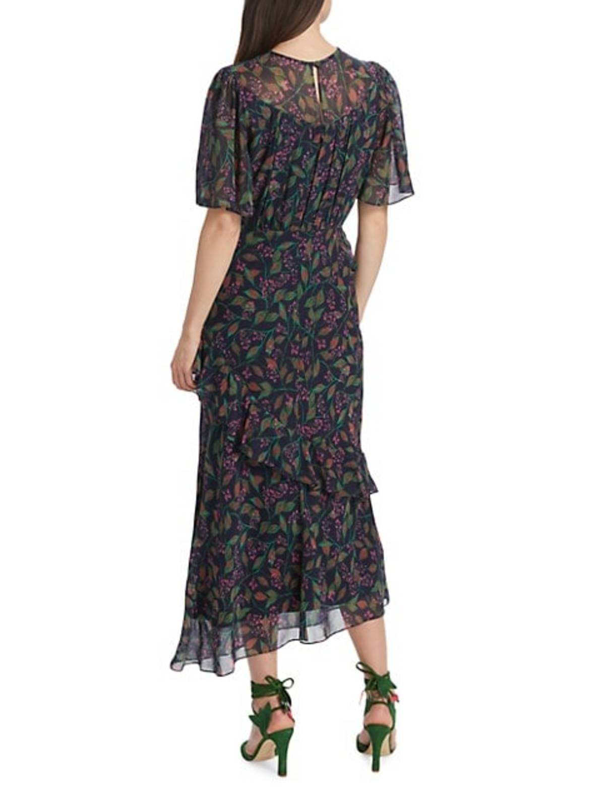 Saloni Vida Ruffled Midi Dress | Garmentory Saloni Vida Ruffled Midi Dress | Garmentory