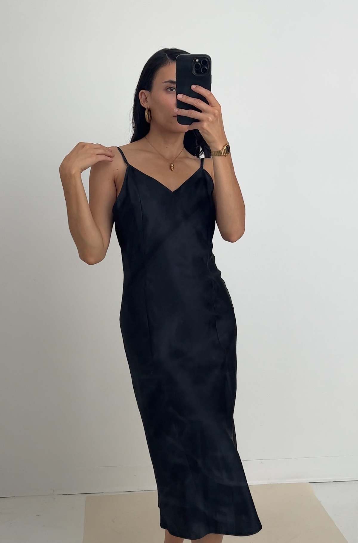 Vintage Silk Slip Dress Onyx Garmentory