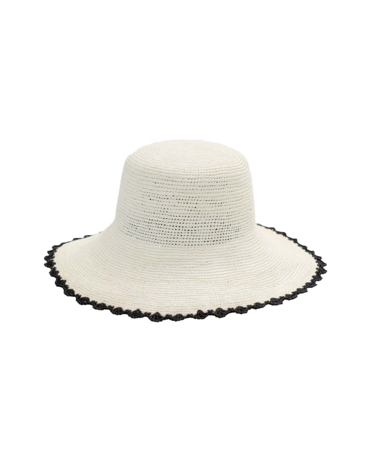 Freya Packable Scallop Crochet Bucket Panama Hat Natural Straw ☀️our handwoven packable scallop crochet bucket hat main image 2