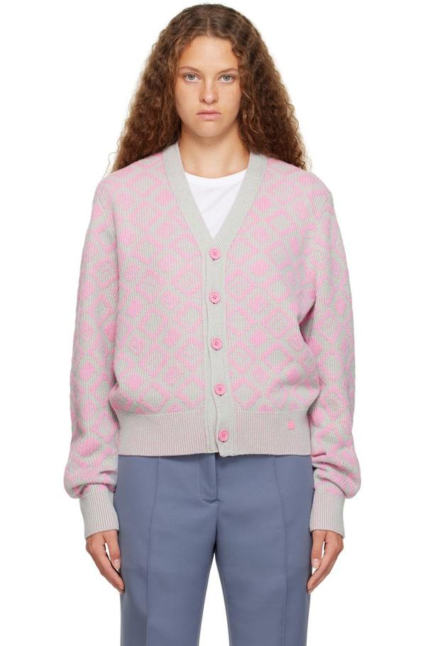 acne studios ピンク モヘアカーディガン Acne Studios Appliqué Cardigan | Pink | FARFETCH