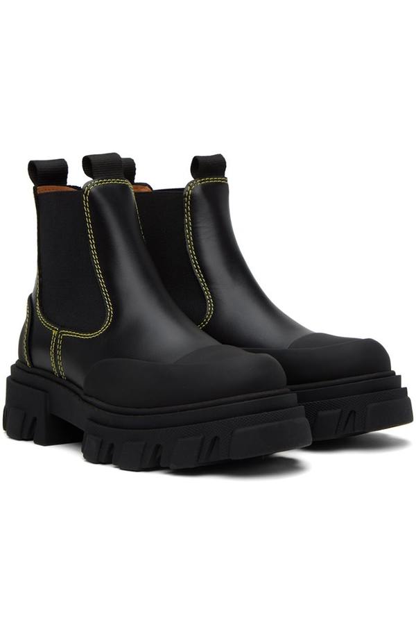 Ganni Stitching Chelsea Boots - Black | Garmentory