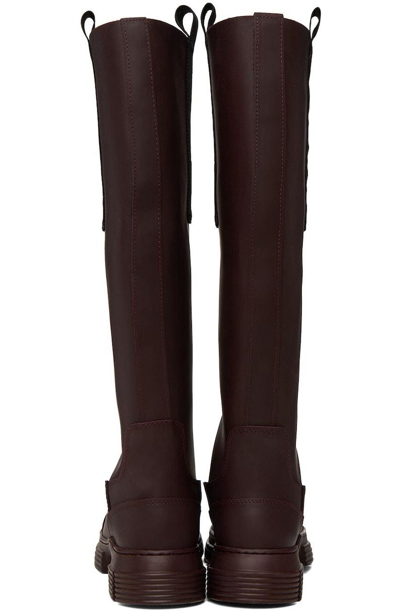 Ganni Country Boots - Burgundy | Garmentory